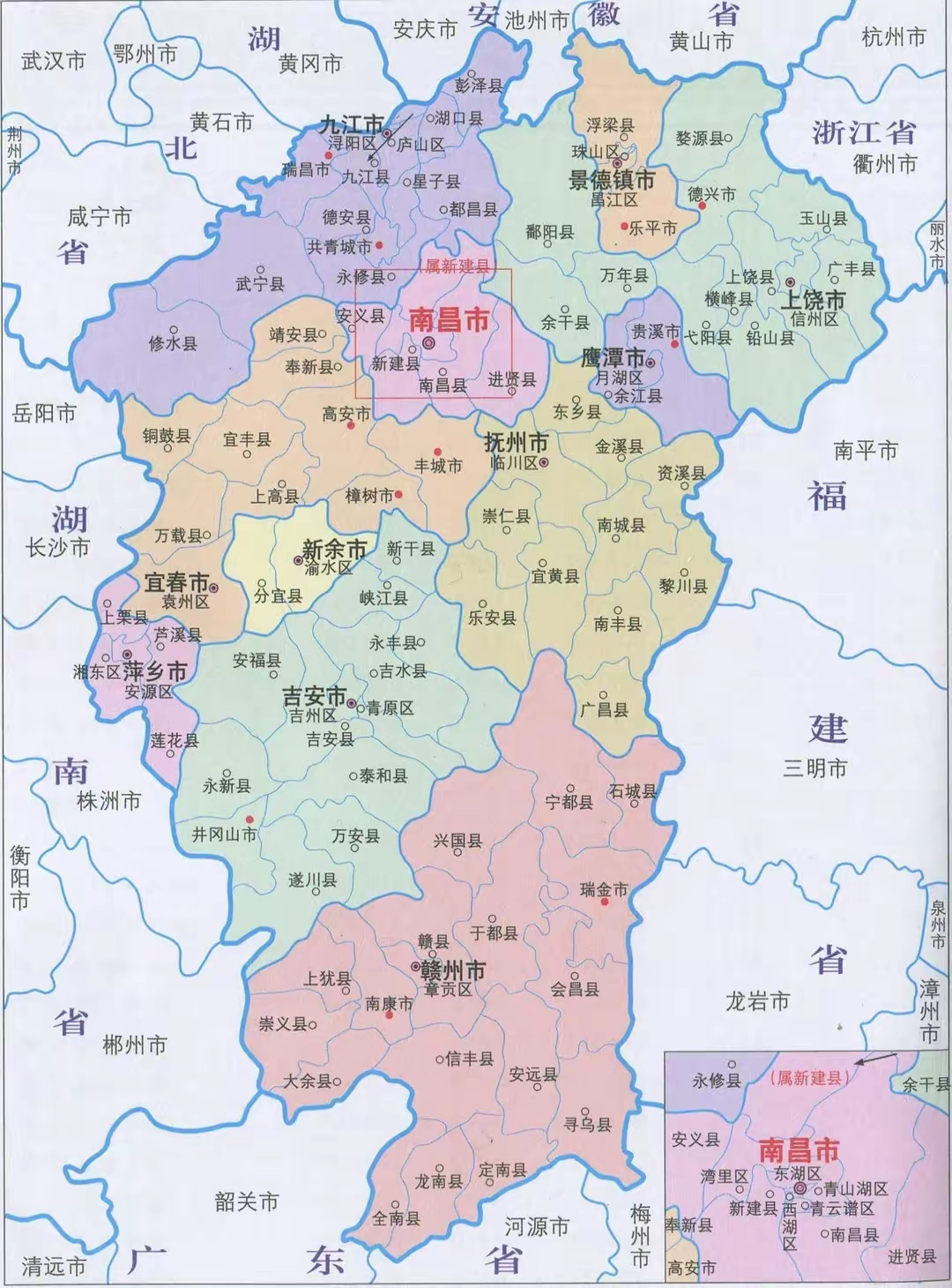 江西行政区划调整设想